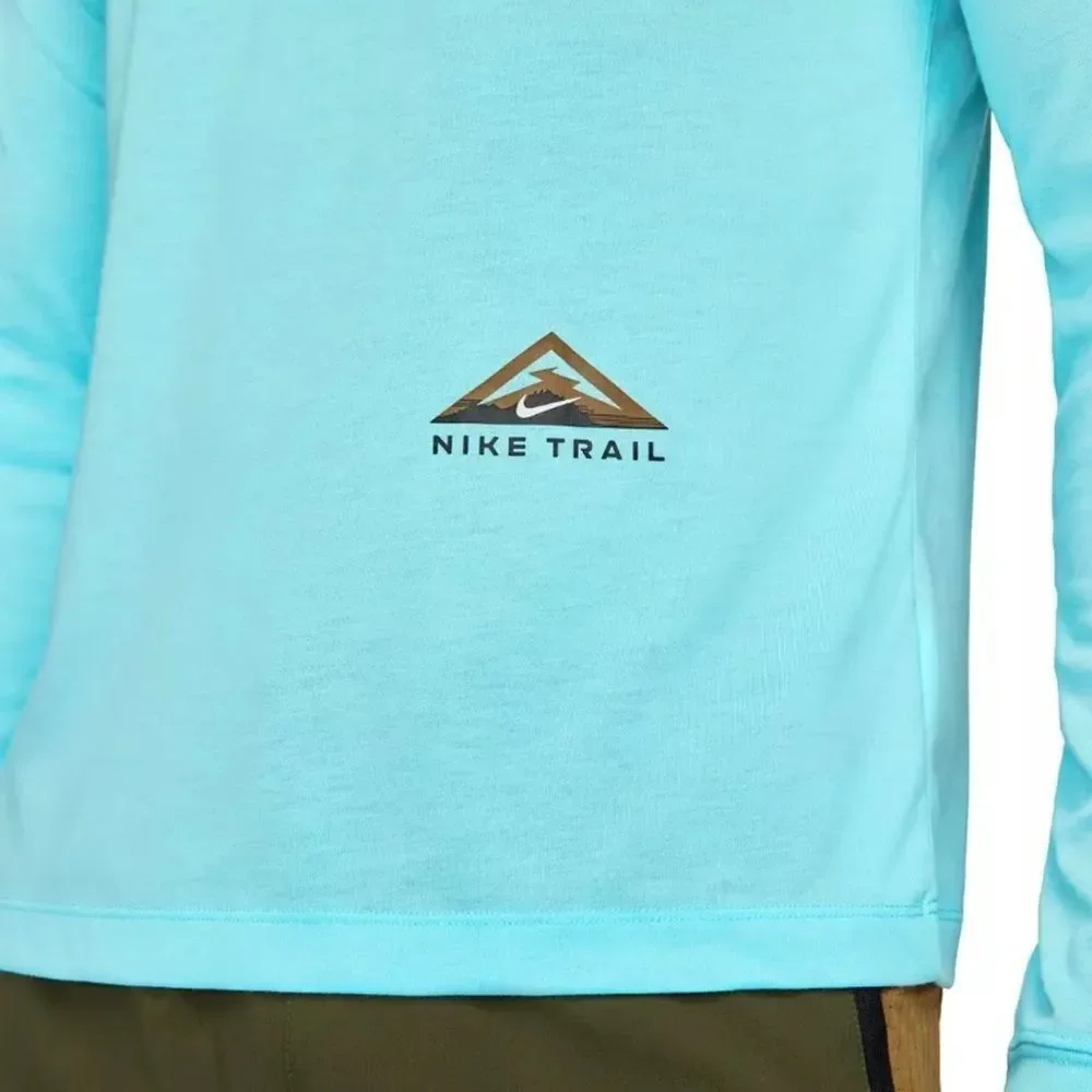 NWOT Nike Trail Dri FIT Mens Long Sleeve Running Training Gym Shirt Blue
